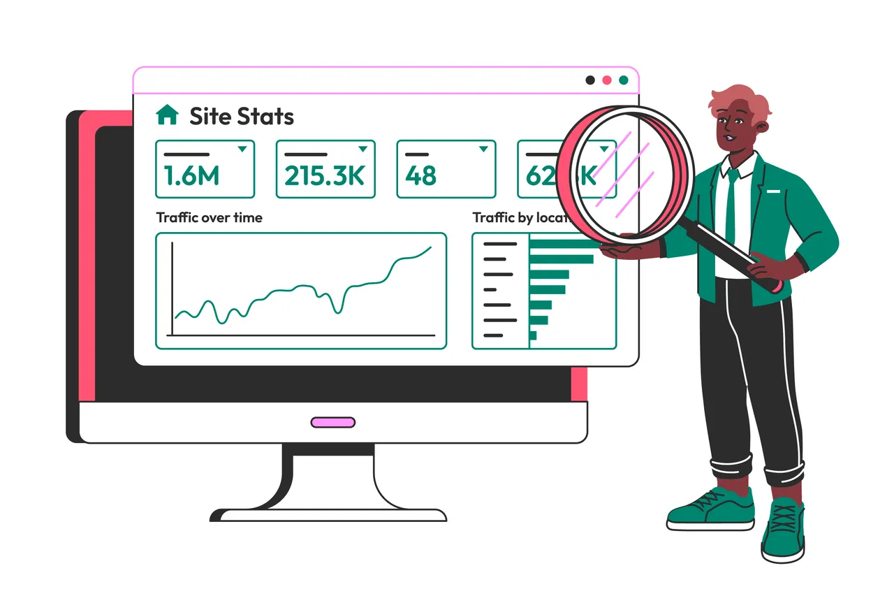 A detailed analytics dashboard showcasing site performance metrics, helping businesses track user behavior and optimize their eCommerce strategy.